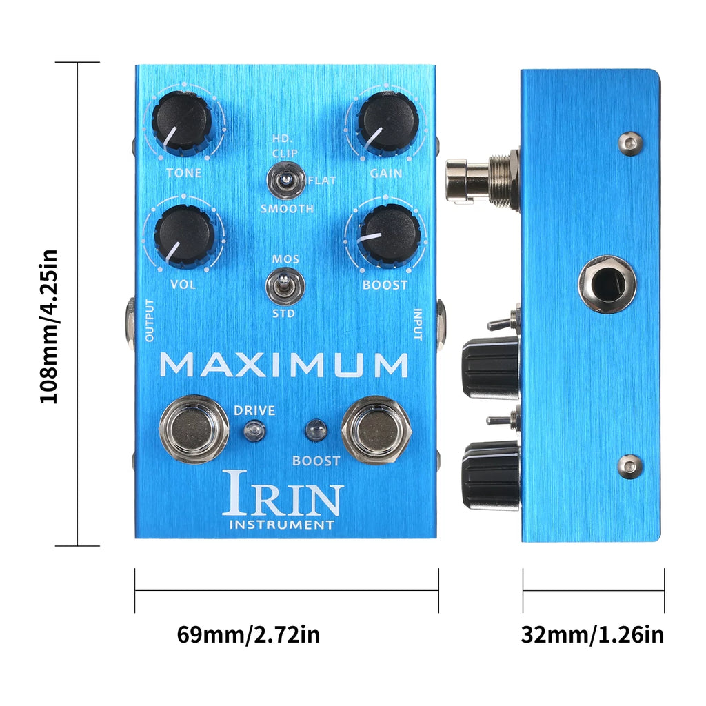 Overdrive Guitar Effect Pedal with Toggle Mode Switch H1045