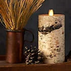 4-Inch Real-Flame Effect Pillar Candle in Brown T668