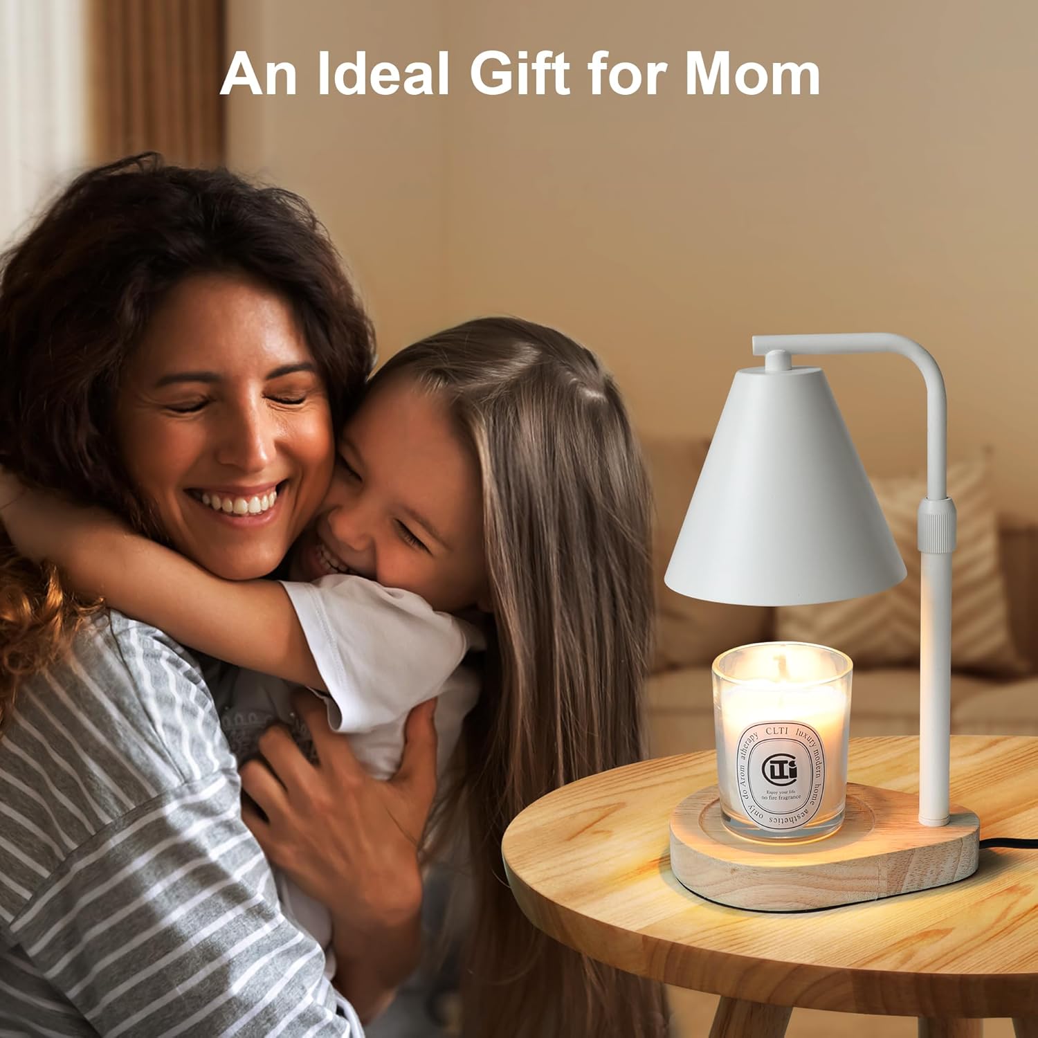 Candle Warmer Lamp with Timer, Adjustable Height, Dimmable, 2 Bulbs I998386