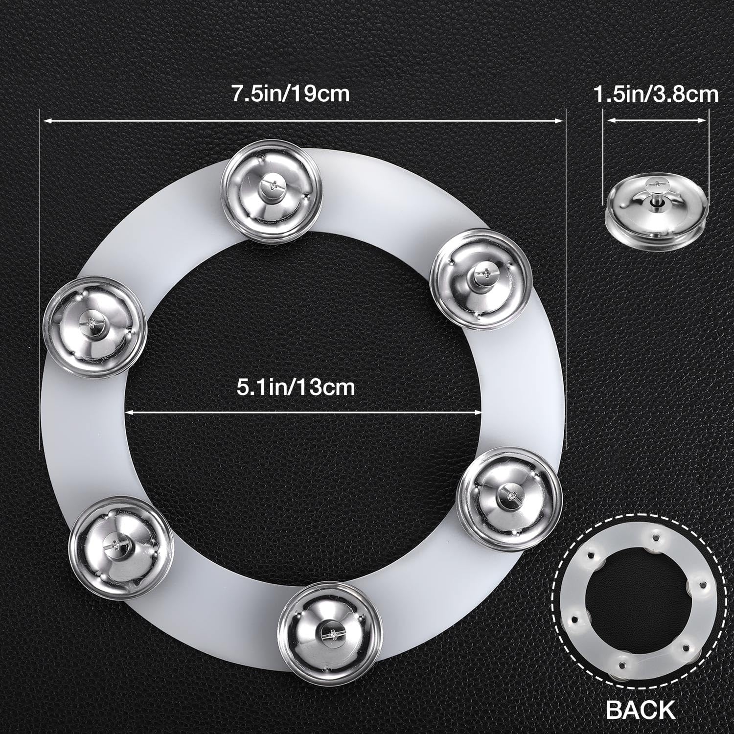 Silicone Hi-hat Tambourine with Stainless Steel Jingles A7822