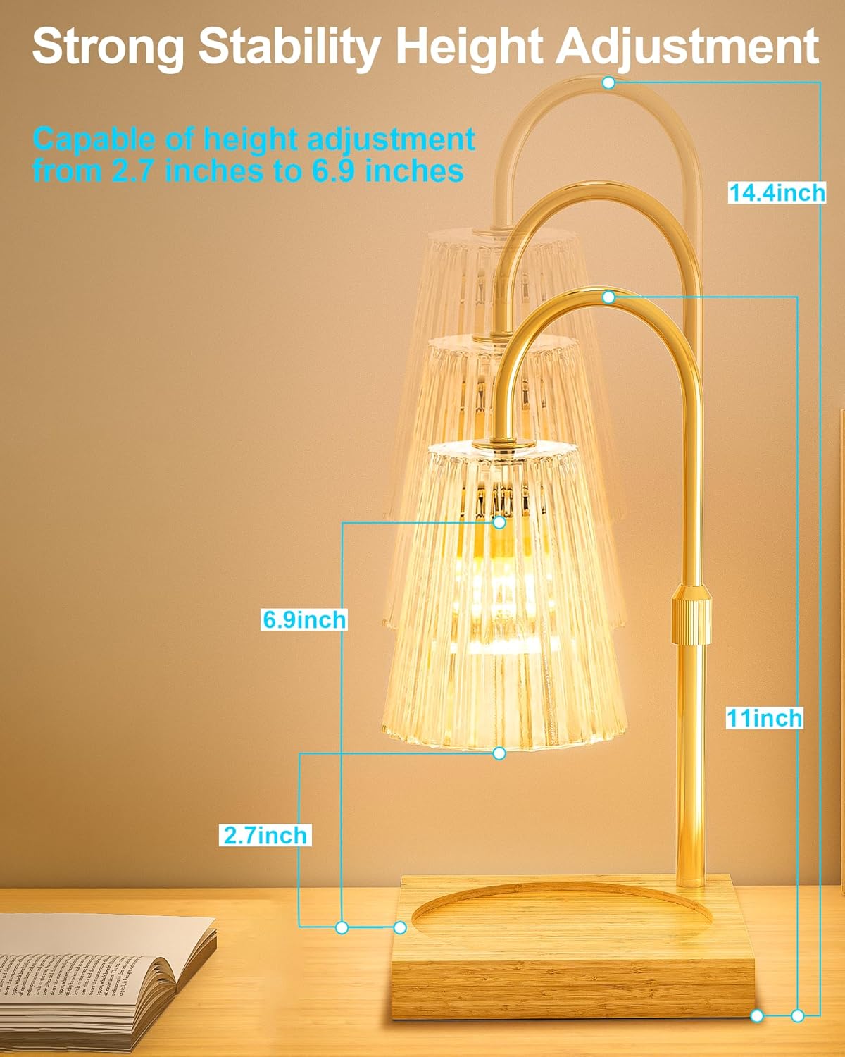 Candle Warmer Lamp with Timer, Dimmable and Adjustable Height T388245