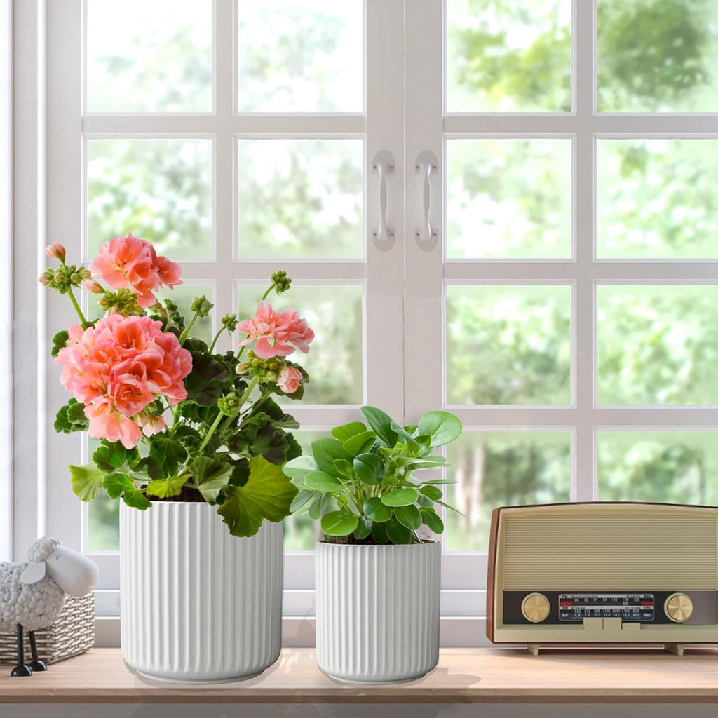360° Rotating Kitchen Utensil Holder for Countertop, White Ceramic, Set of 2 A3875
