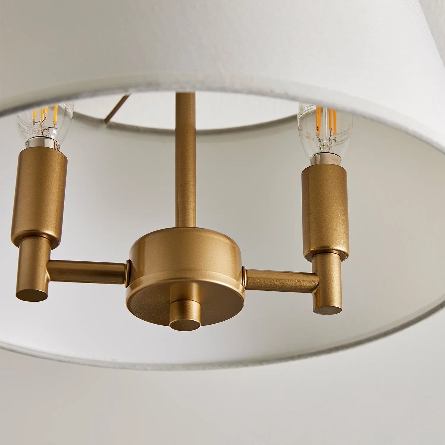 2-Light Flush Mount Burnished Brass with Bulb Y67453