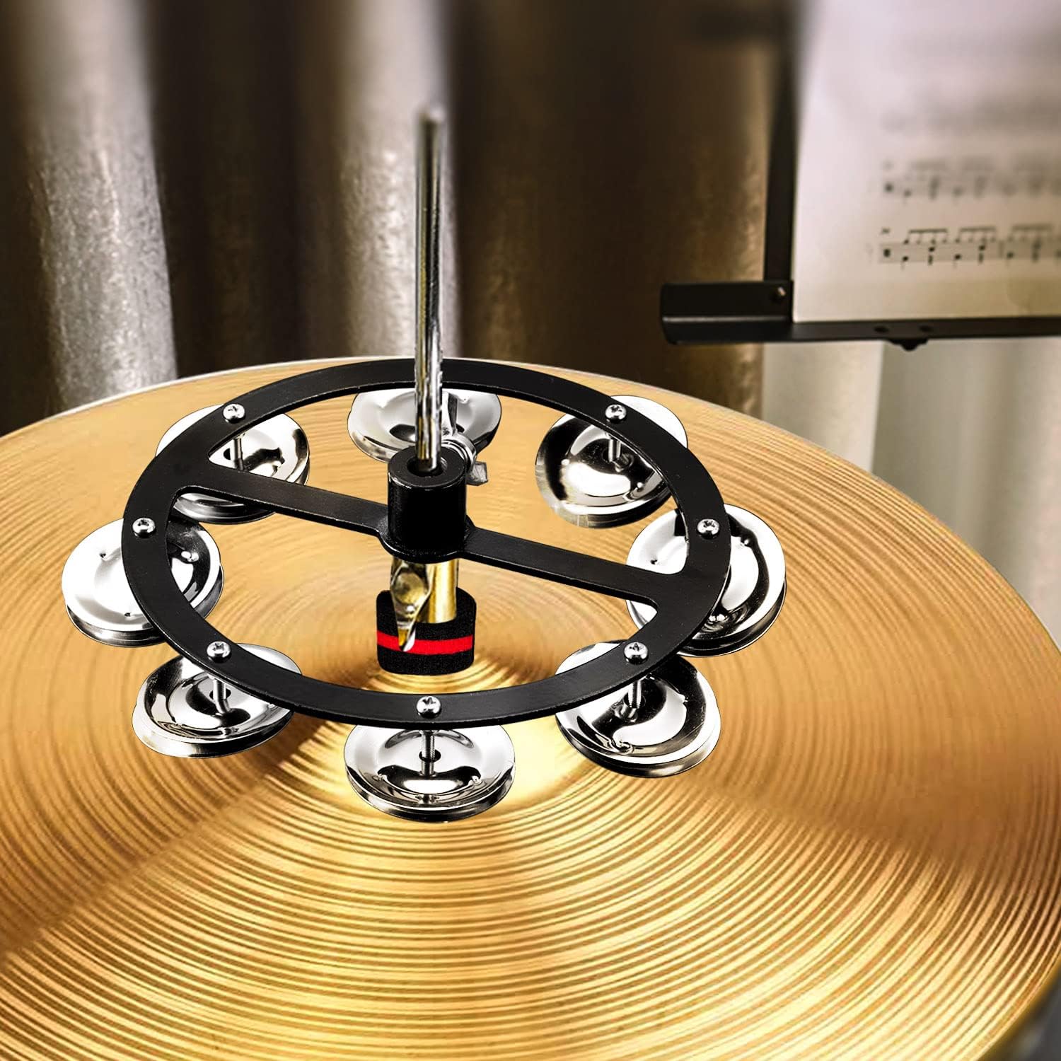5.5" Mountable Hi-hat Tambourine with 8-Pair Steel Jingles U510
