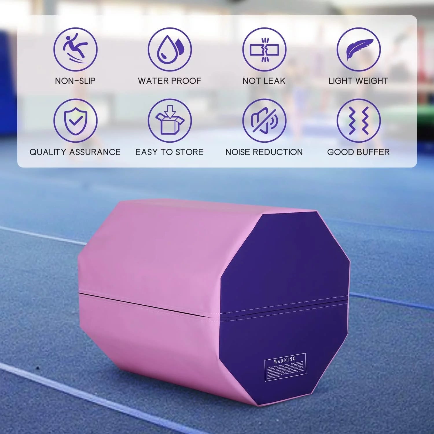 Gymnastics Octagon Tumbler Mat 24.4" x 25.6" Back Handspring Trainer for Home Gym Fitness, Pink E3164