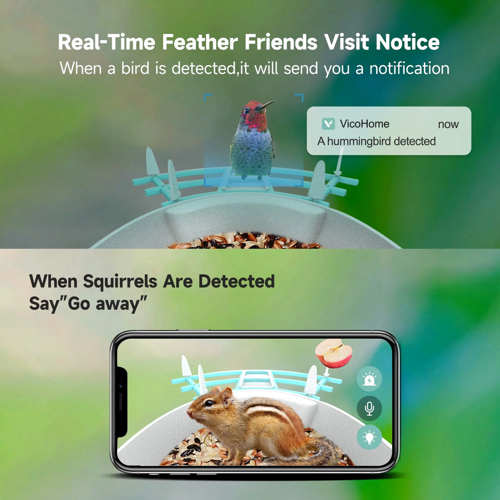 Smart Bird Feeder with Camera, Solar Powered, AI Bird Recognition O61781