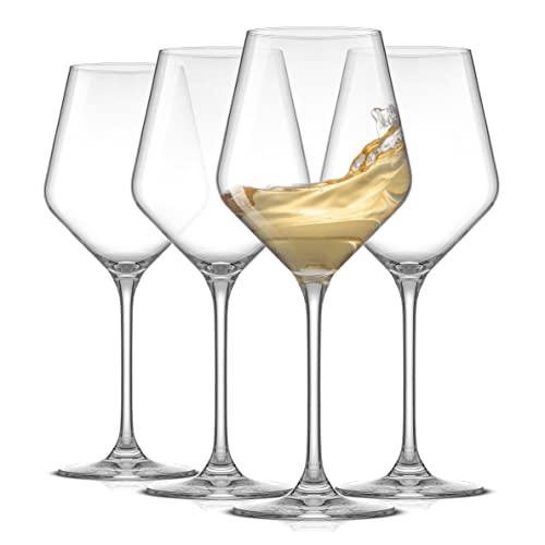 White Wine Glasses, Set of 4, 13.5 oz, Clear W692