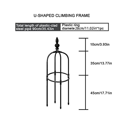 Metal Obelisk Garden Trellis, 3ft Tall Plant Support for Climbing Plants T252679