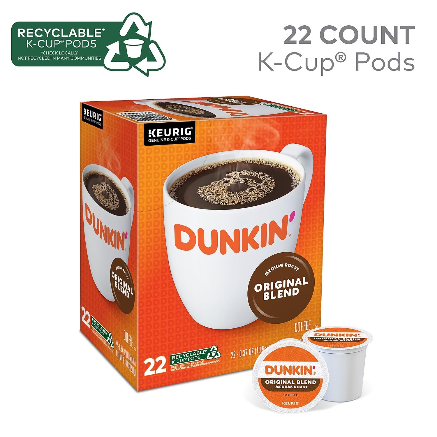 Medium Roast Coffee, 22 K-Cup Pods N837