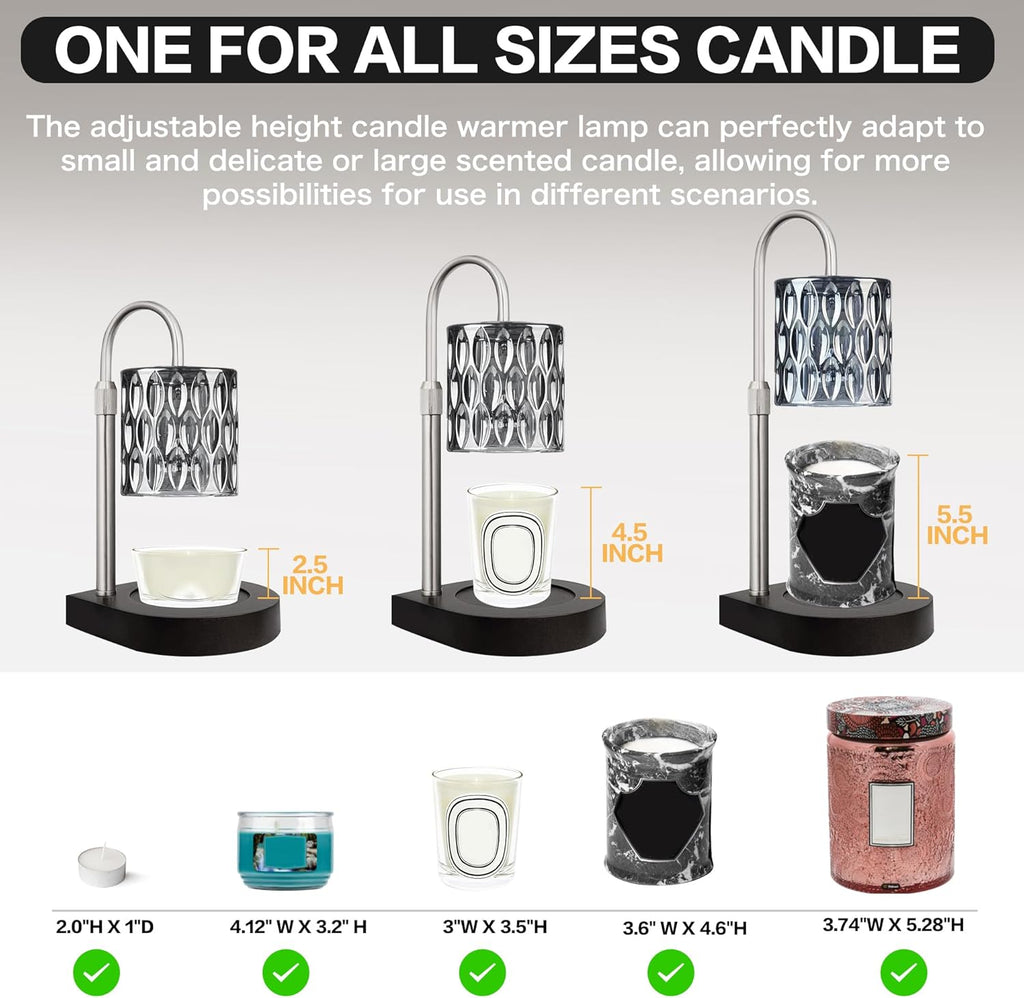 Candle Warmer Lamp with Timer, Adjustable Height, Dimmable Y578178