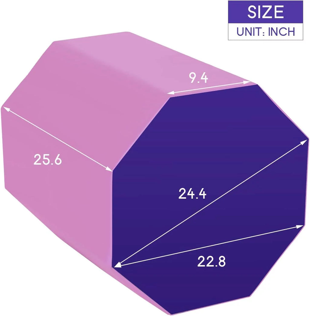 Gymnastics Octagon Tumbler Mat 24.4" x 25.6" Back Handspring Trainer for Home Gym Fitness, Pink E3164