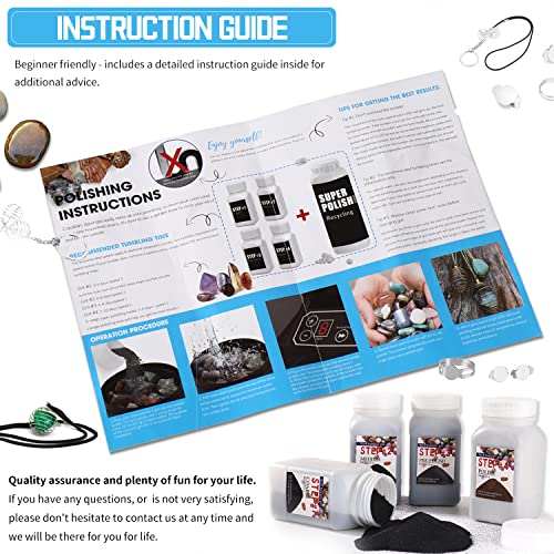 Rock Tumbler Grit Set, 4 Step Tumbling Media Refill C880372