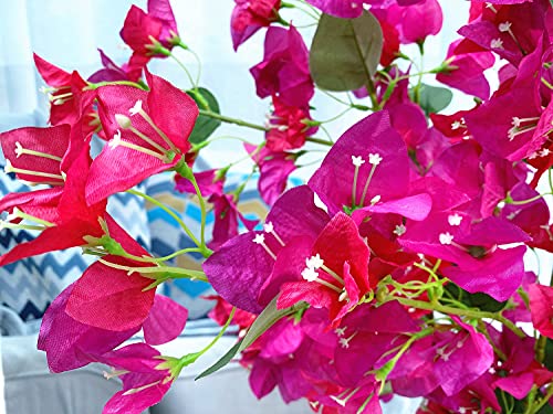 Silk Bougainvillea Branches Faux Floral Stems 45" for Wedding Centerpieces E9822