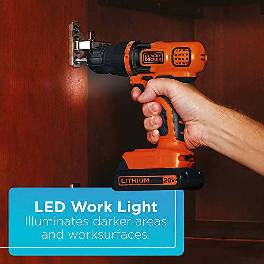 Cordless Drill and Driver, 3/8 Inch with LED Work Light P139358