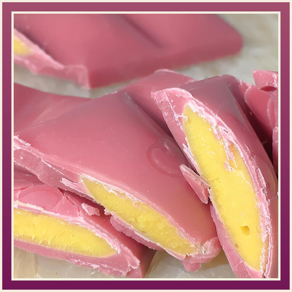 Ruby Chocolate with Passion Fruit, 34% Cocoa, Gluten-Free, 3.2 oz Bar (10 Pack) E8657