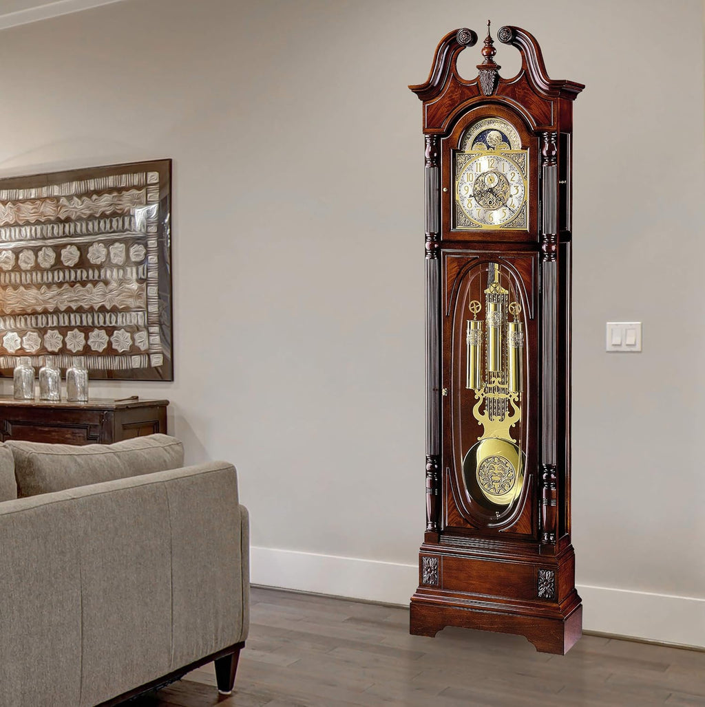 Grandfather Floor Clock with Cable-Drive Triple-Chime Movement K138559