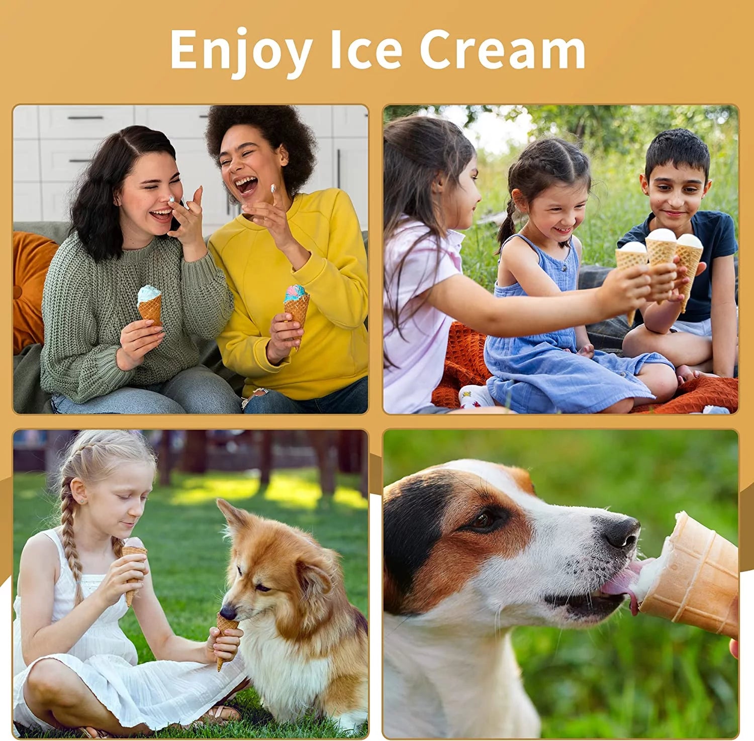 1.5qt Ice Cream Maker with Compressor, Automatic Ice Cream Machine W677