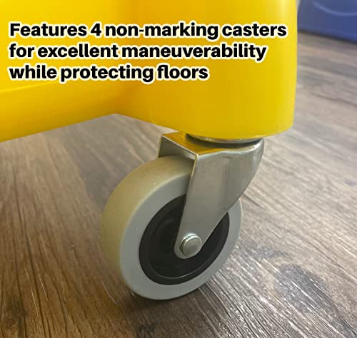 31 QT Tandem Mop Bucket and Wringer Combo on Wheels, Yellow M495