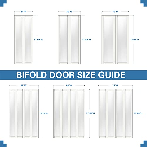 Mirrored Bi-Fold Door 30" x 80" with Hardware Kit P717