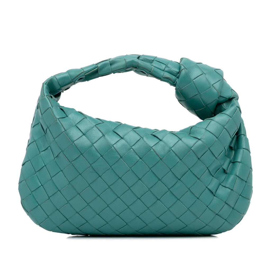 Pre-Owned Mini Intrecciato Calf Leather Blue Handbag Top Handle L42616