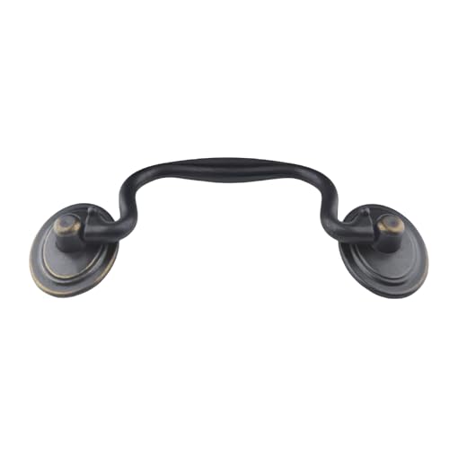 10-Pack 4" Hole Centers Antique Brass Drawer Pulls for Cabinets R44904