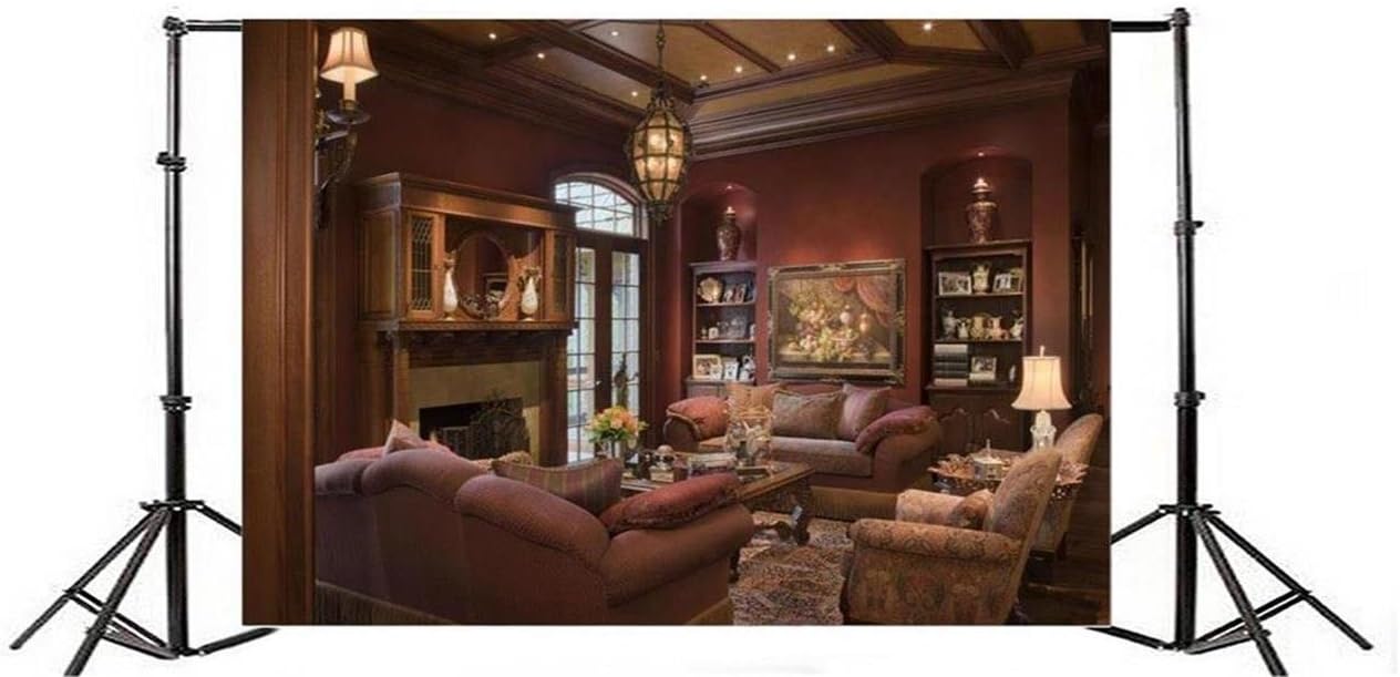 Luxury Living Room Background Royal Aristocratic Couch Sofa Photography Backdrop Vintage Fireplace Classic Interior Furniture Home Lifestyle Estate Modern Residence Photo Studio Props L328