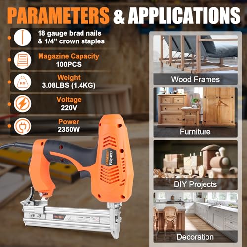 18 Gauge Electric Brad Nailer for Furniture & Woodworking K524038