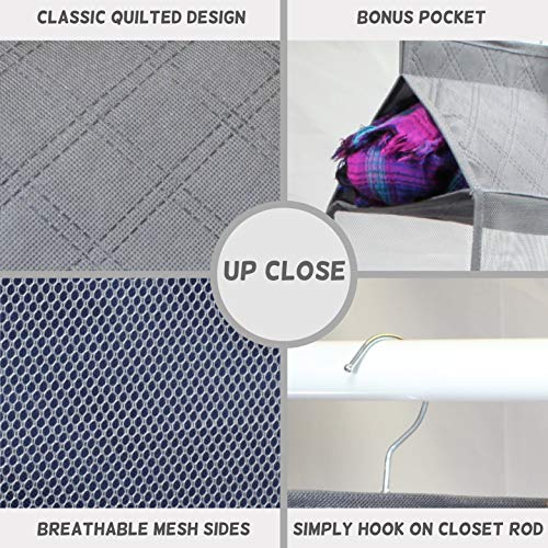 Hanging Handbag Organizer for Closet, 2 Pack, 10 Shelves, Grey A861