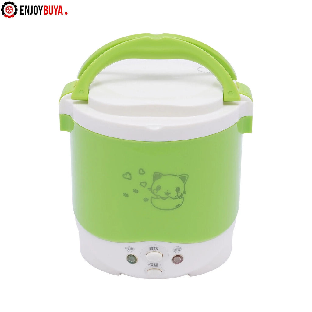 Mini Electric Rice Cooker 1L for Camping Travel with Measuring Cup and Spoon S667536