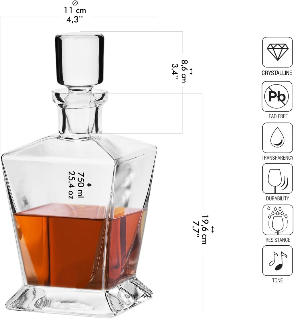 Whiskey Decanter Carafe with Stopper, 25.4 oz K92216