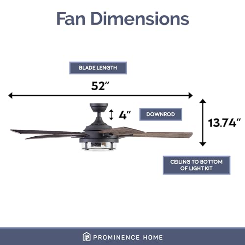 52 Inch Indoor Outdoor LED Ceiling Fan with Light and Remote Control K119