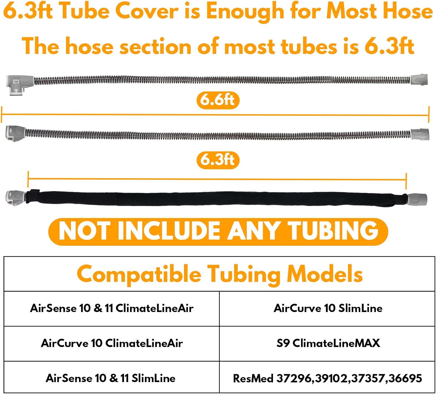 CPAP Hose Cover for AirSense 10 & 11, Cat Proof Tube Cover, Full Zipper G446