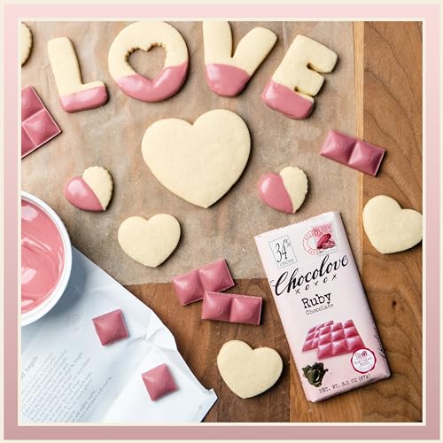 Ruby Chocolate Bar 34% Cacao, 3.2oz, 12 Pack V7379