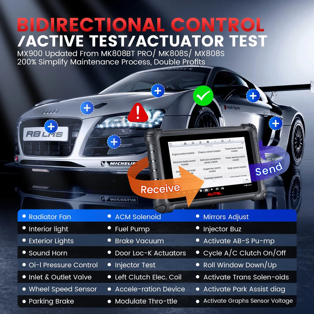 Car Diagnostic Scan Tool with Bidirectional Control and 40+ Resets T93272