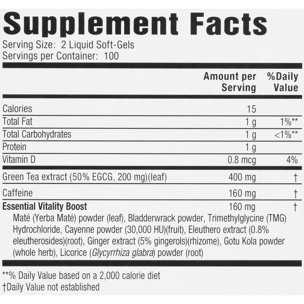 Green Tea Weight Loss Supplement, 200 Capsules O69593