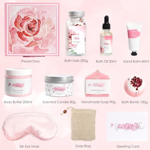 Lavender Spa Gift Set for Women, 11 Pieces Bath Basket Y741