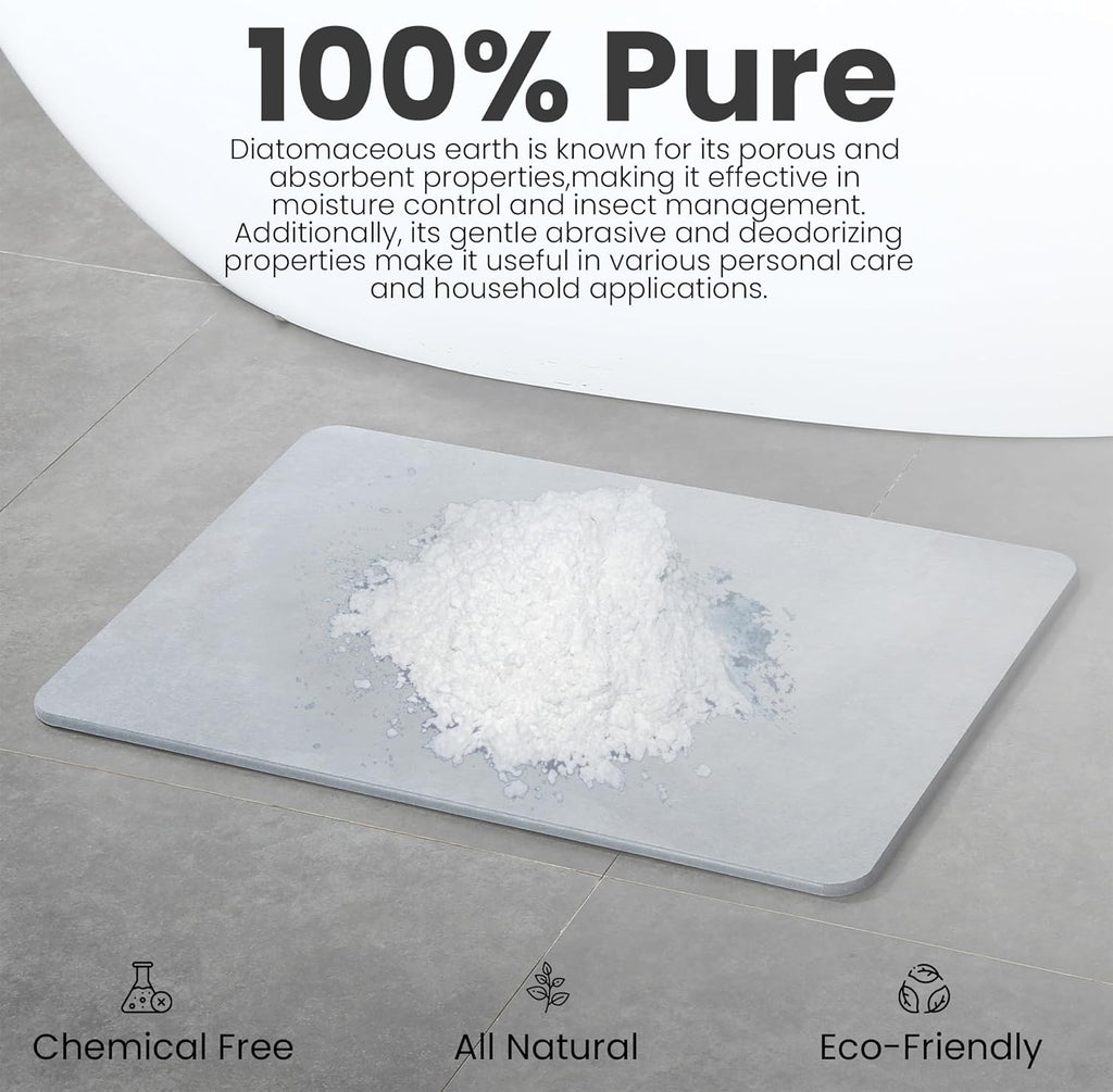 Diatomaceous earth bath mat, non-slip, fast drying W618159