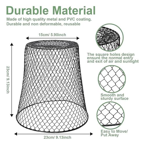 Wire Mesh Round Waste Basket, 9 Inch, Open Top, Black R372942