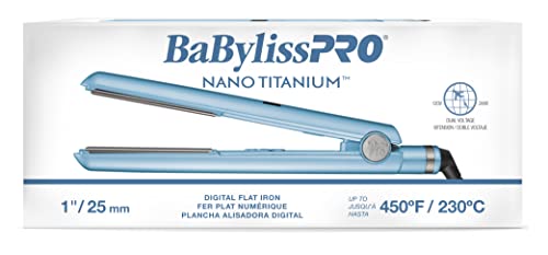 Nano Titanium Flat Iron Hair Straightener, 1" Digital for All Hair Types U7235