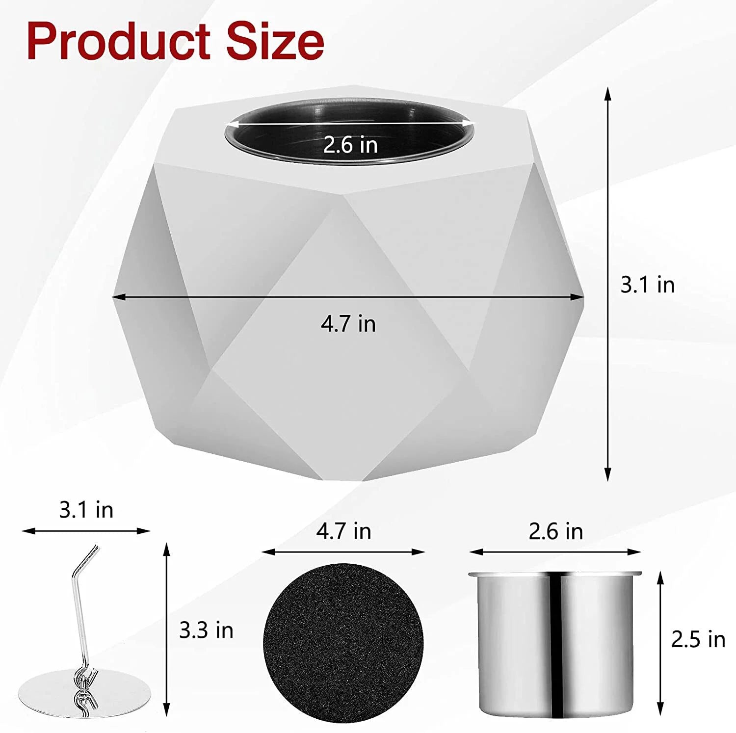 Concrete Tabletop Fire Pit Bowl for Indoor Outdoor Patio G49037