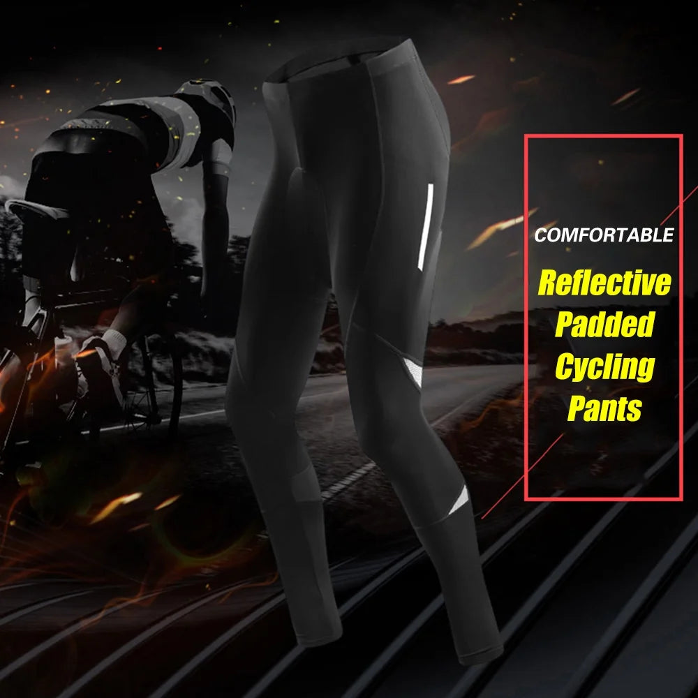 Men's Reflective Bike Pants with Gel Padding for Cycling D2711