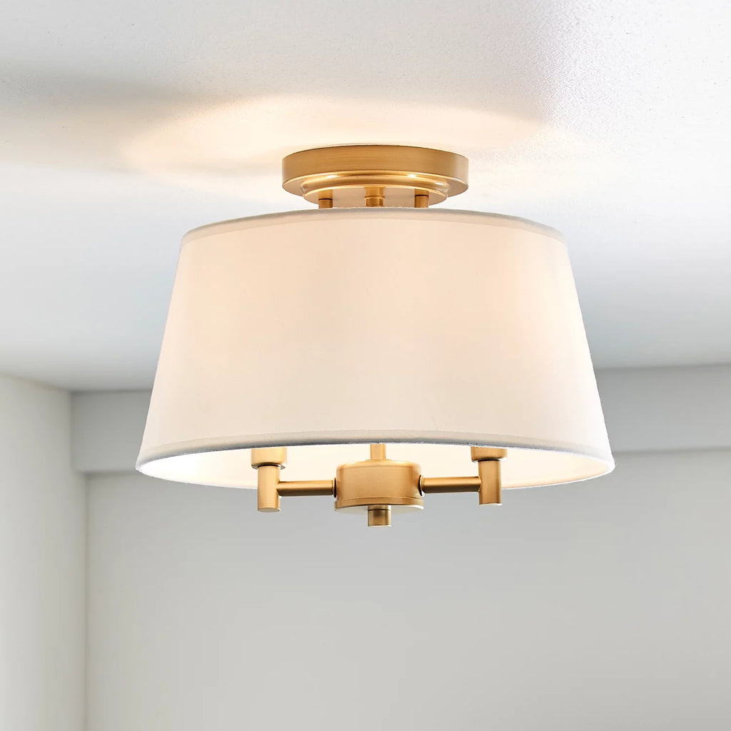 2-Light Flush Mount Burnished Brass with Bulb Y67453