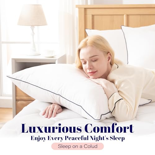 Goose Feather and Down Bed Pillow, King Size, 2 Pack O139