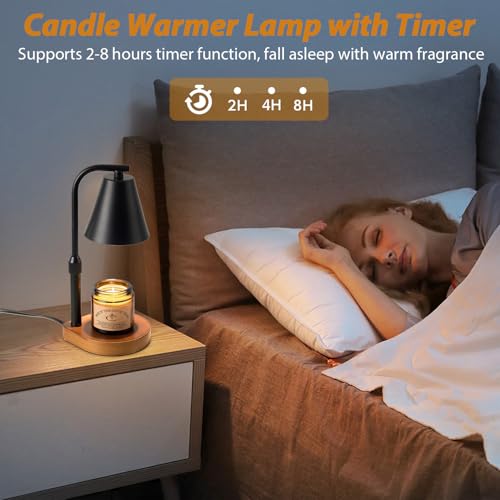 Candle Warmer Lamp with Timer, Adjustable Height, Dimmable, White P86604