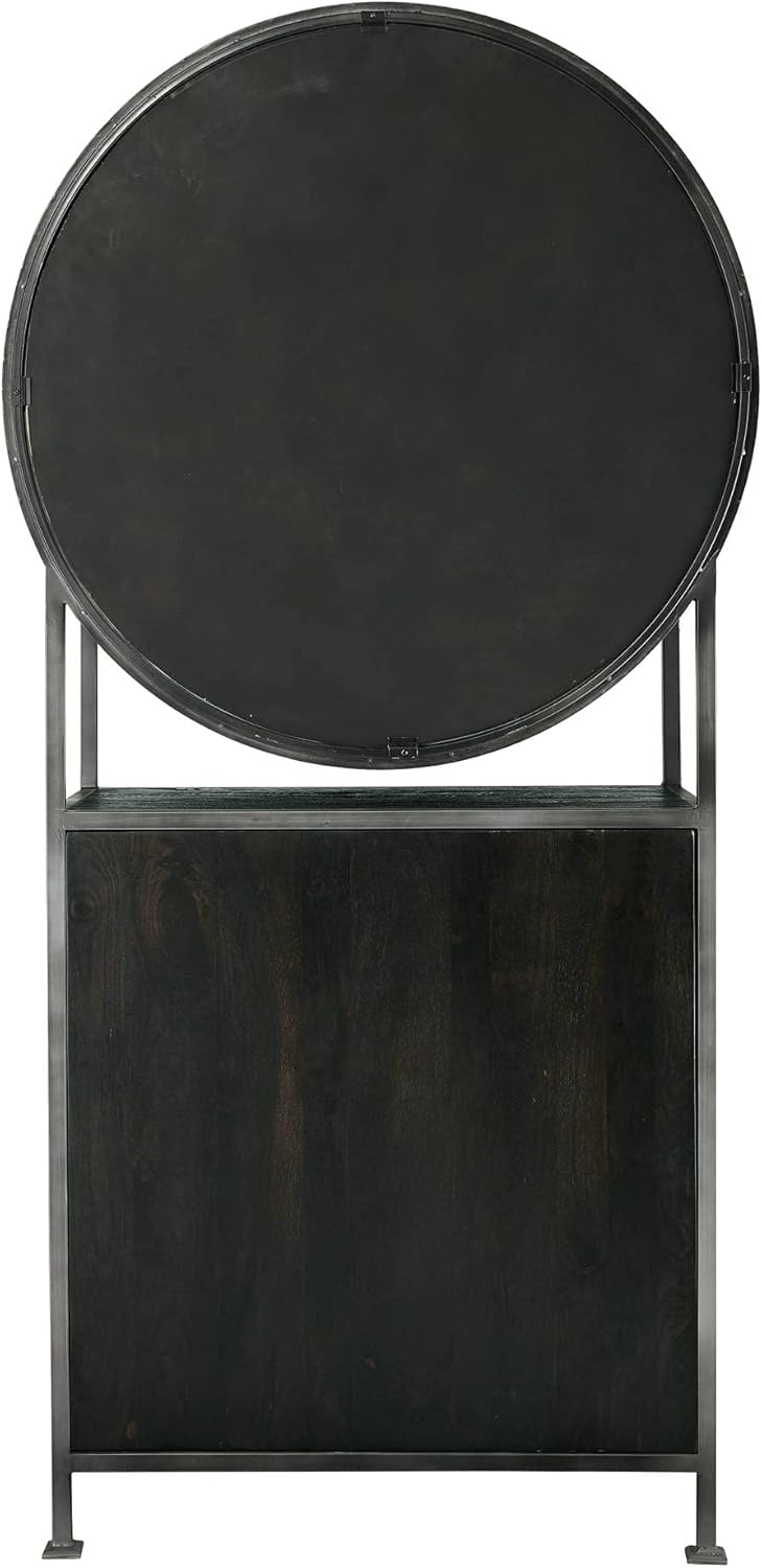 Wine & Bar Cabinet with 19-Bottle Wine Rack, Aged Mocha Finish I5434