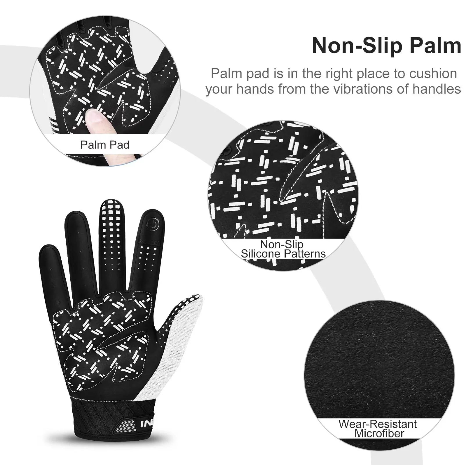 Cycling Gloves Road Bike Lightweight Touchscreen Non-Slip Palm Pad L61458
