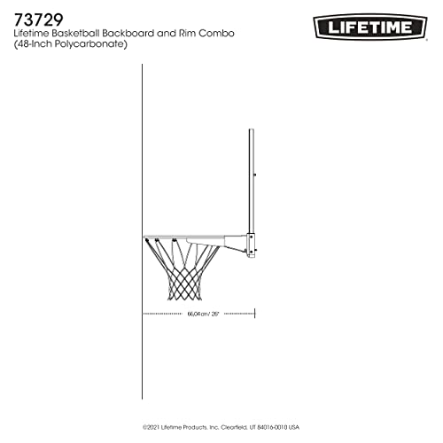 48 in. Shatter Proof Backboard Rim Combo, Orange/White B3684
