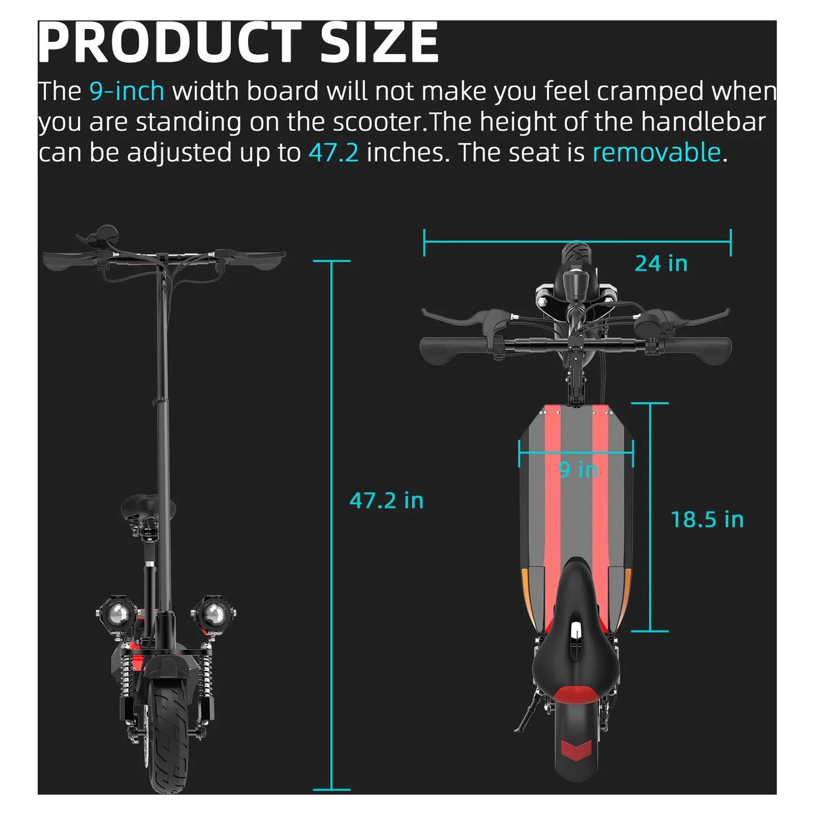 Electric Scooter with Seat, 2000W Dual Motor, 40 mph, Foldable for Adults K133125