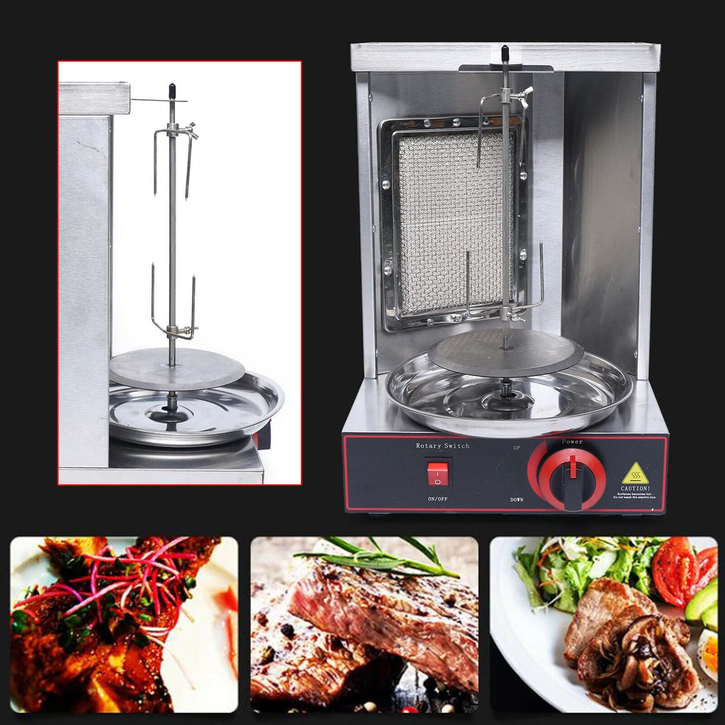 Vertical Gas Grill BBQ Rotisserie Smokeless Broiler W7687